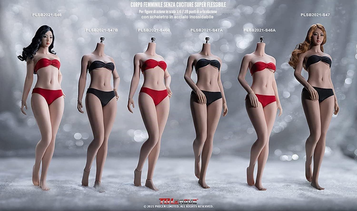 Bambola Suntan femminile super flessibile in scala 1/6, corpo senza cuciture, 28 punti di articolazione, con scheletro in acciaio inox, modello S47B, regalo da collezione (senza testa, piedi