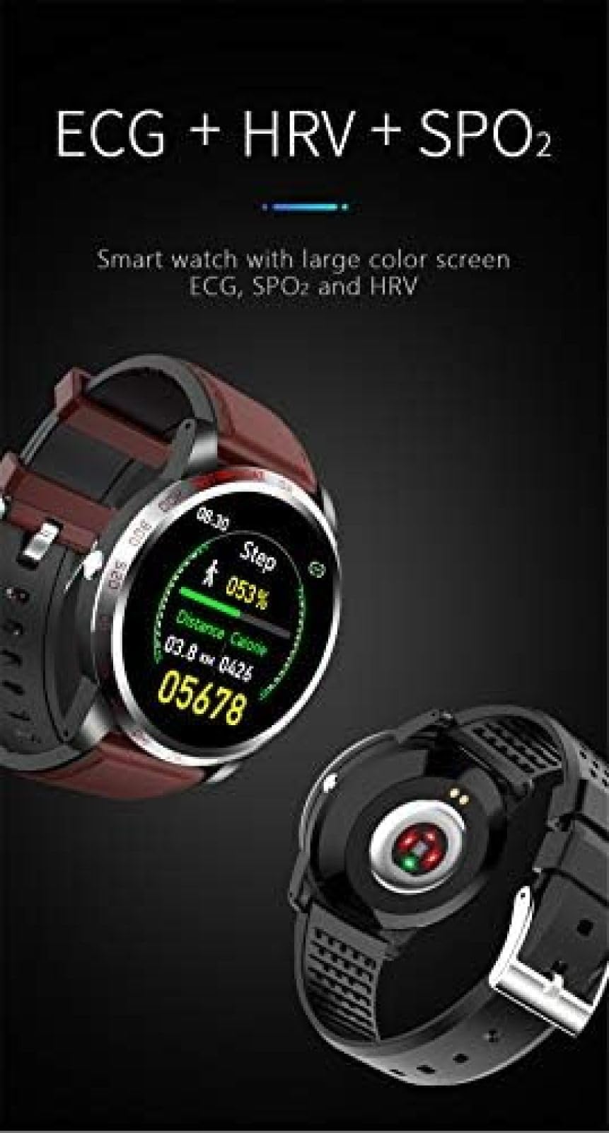 Połączenie Bluetooth inteligentny zegarek męski W3 ekg + PPG HRV ciśnienie krwi pulsometr sportowy tracker wodoodporna bransoletka opaska na nadgarstek, B