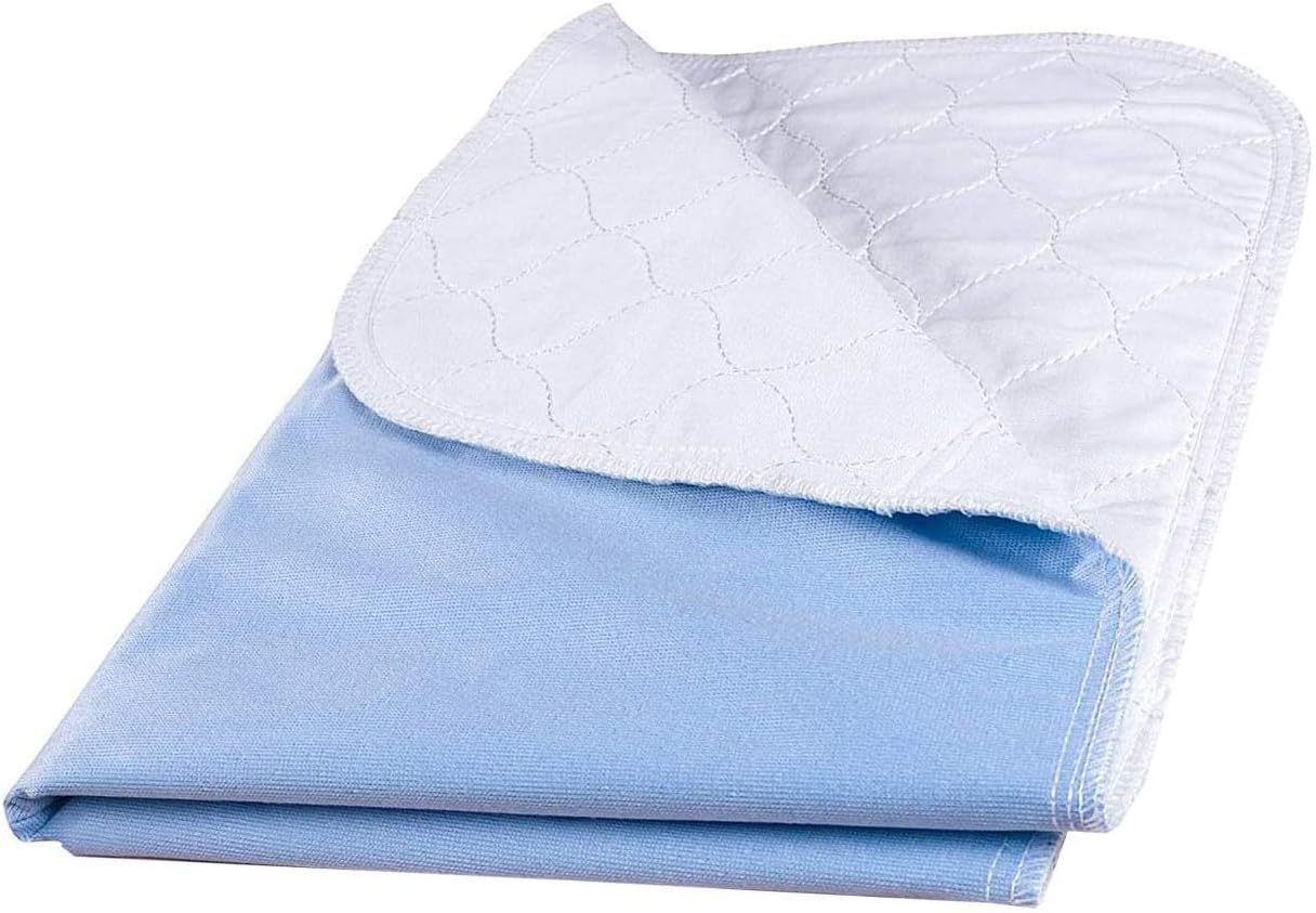 Blue Big Size Washable Bed Pad / XXL Incontinence Underpad - 36 X 72 - Jumbo Mattress Protector