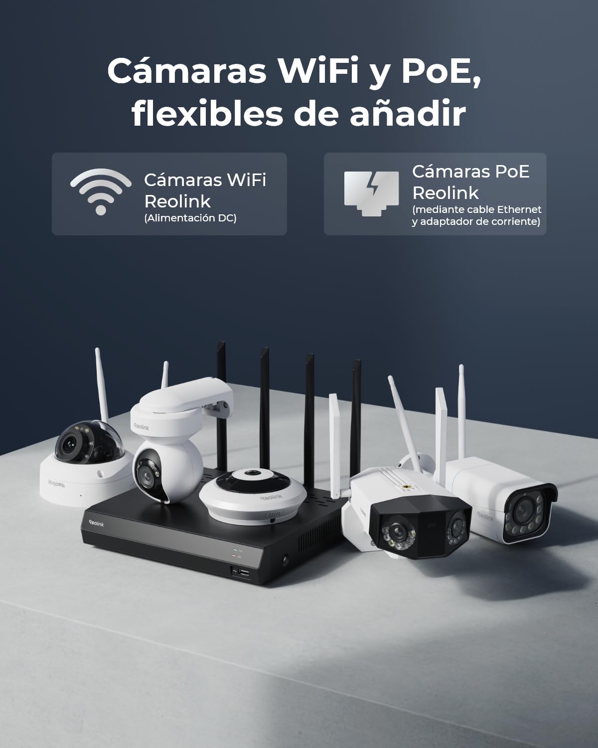 Reolink 4K 12CH NVR para la Seguridad Doméstica, Wi-Fi 6 Doble Banda, 2TB HDD, H.265, Compatible con Cámaras Reolink (Excepto cámara 4G con batería), Acceso vía App, Grabación 24/7, RLN12W (Negro)