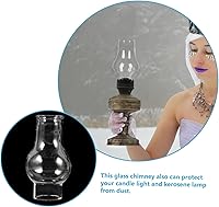 Vista 5 de Lámpara de chimenea pantalla de lámpara para lámparas de mesa, vintage globo vintage, pantalla de vidrio transparente, pantalla de lámpara