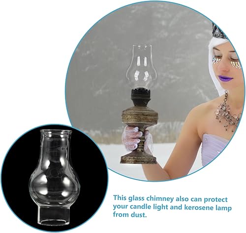 Miniatura 5 de Lámpara de chimenea pantalla de lámpara para lámparas de mesa, vintage globo vintage, pantalla de vidrio transparente, pantalla de lámpara de