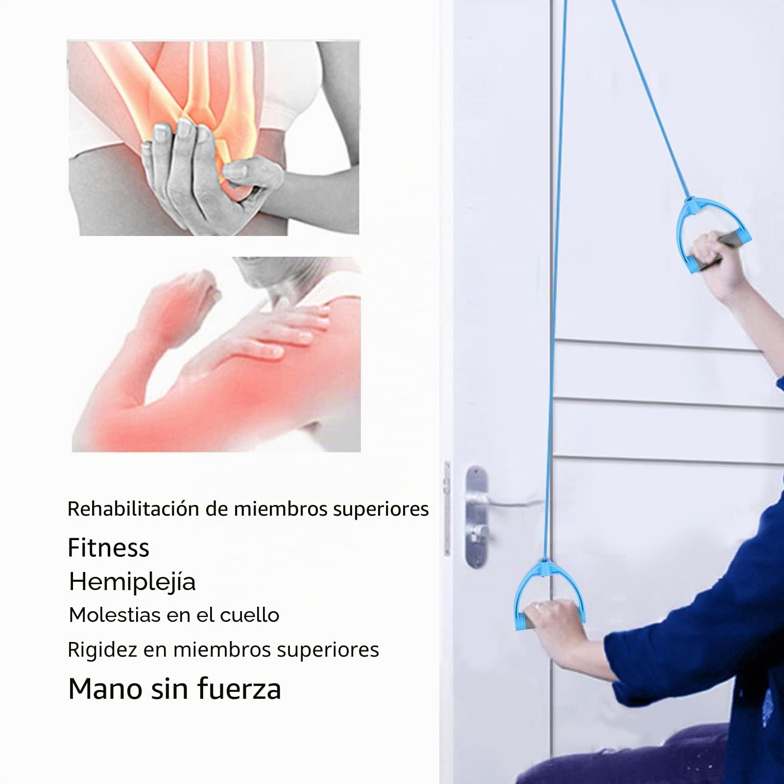 Sistema De Poleas para Ejercicios De Espalda Y Brazos, Poleas para Rehabilitación De Hombro sobre La Puerta, Equipo De Fisioterapia Polea Hombro para Ejercicio De Brazo De Entrenamiento De Hombros