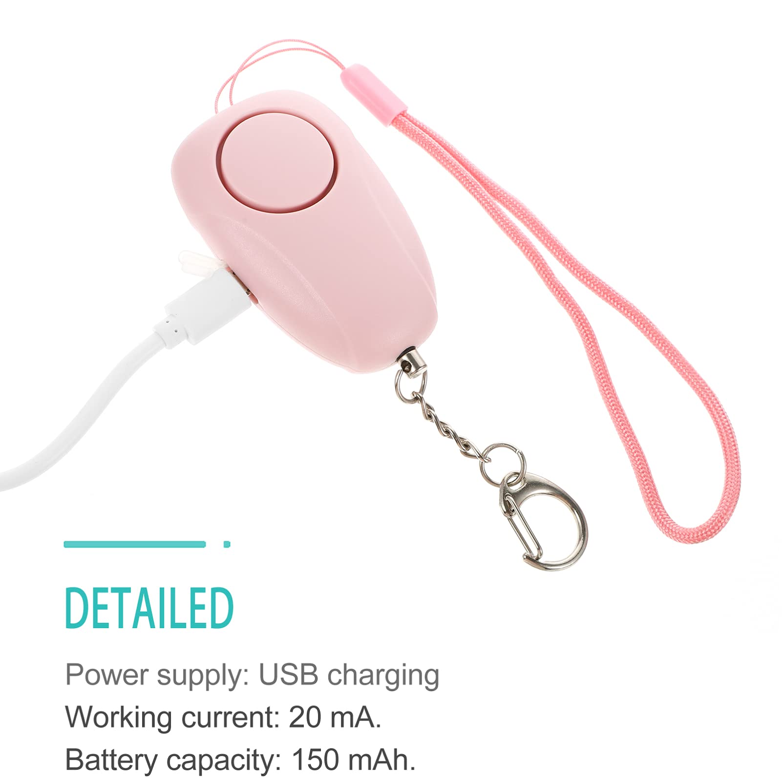 Milisten 3piezas Alarma Personal De Seguridad con Luz Led Alarma De Emergencia Recargable para Mujeres y Ligera para Jóvenes Ancianos y Que Viven Solas