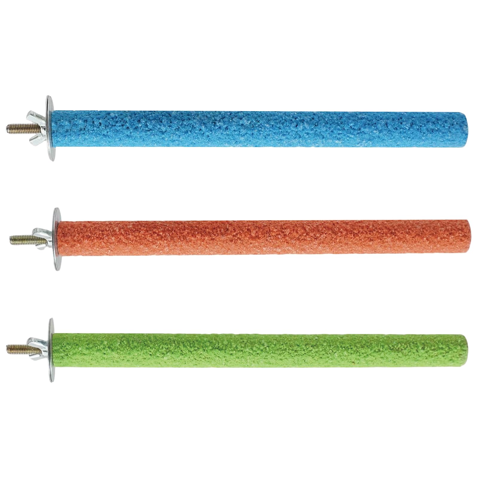 Parrot Perch | Homiladi 3Pcs Bird Perches for Cage | 20cm Budgie Perch for Nail & Beak Care - Ideal for Budgies, Parakeets, Conures, Lovebirds, Cockatiels (Orange, Blue, Green)