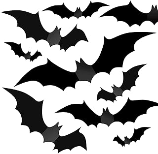 Halloween 3D Bats (56 PCS), Halloween Decorations, Halloween Party Indoor Outdoor Decor Supplies -Reusable PVC Large Size ...