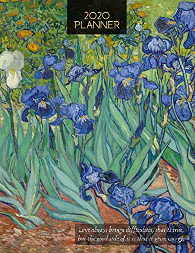 2020 Planner Irises: Vincent Van Goghs 2020 Weekly and Monthly Calendar Planner with Notes, Tasks, Priorities, Reminders - Fun Unique Gift Ideas image 3