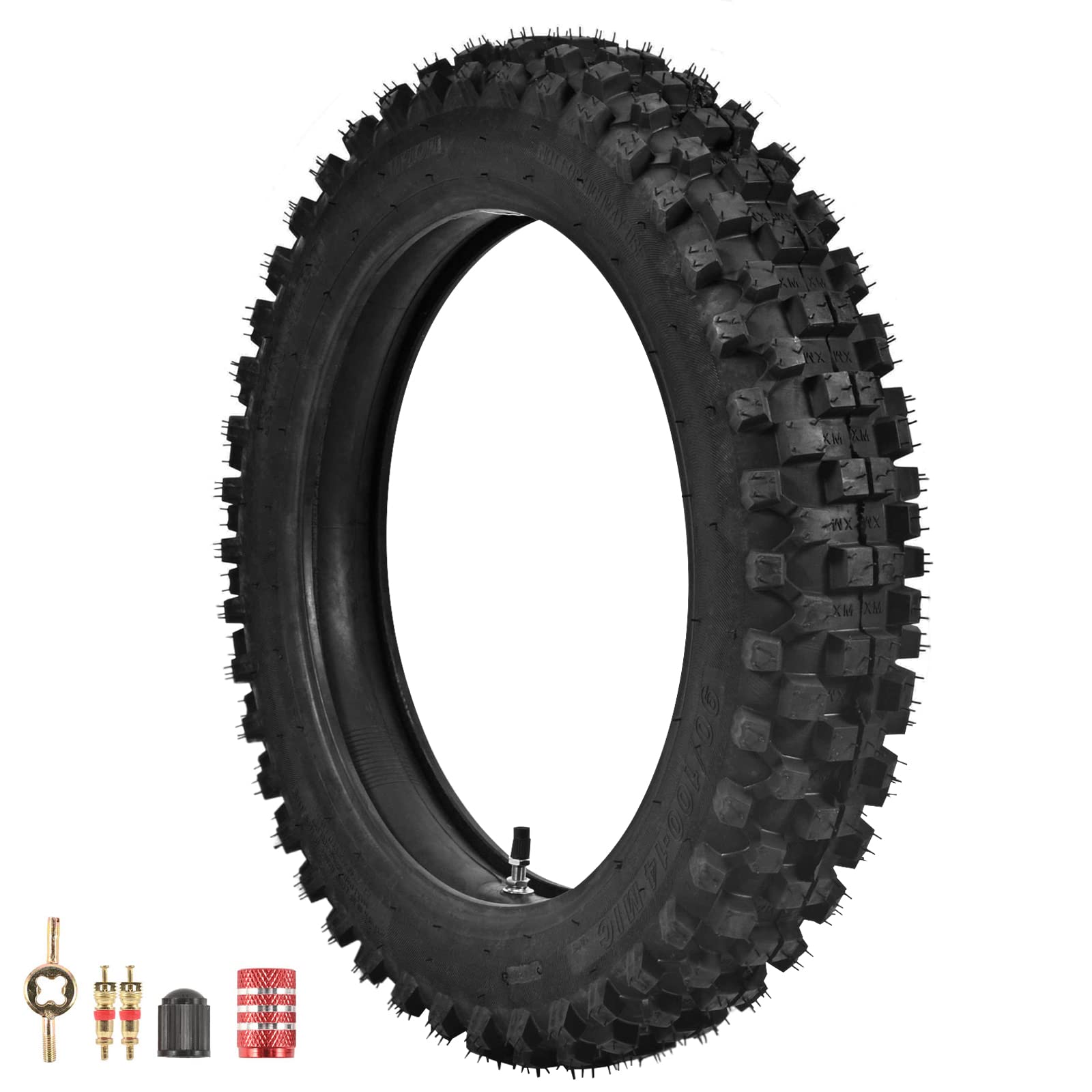 90/100-14 Rear Tire Inner Tube Assembly Tyre for Motocross Off Road Dirt Pit Bike (90/100-14)
