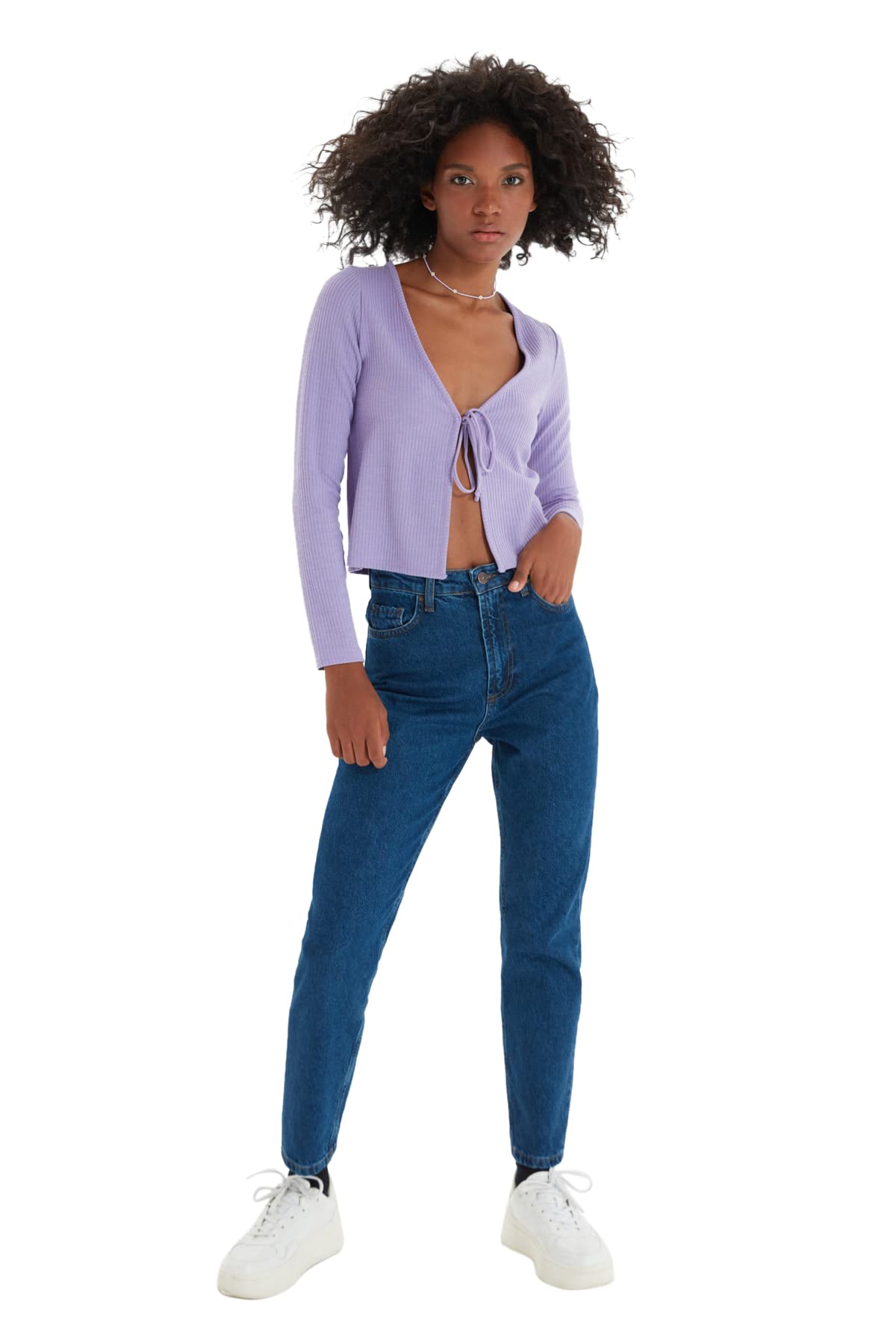 Trendyol Women High Waist Straight Leg Mom Jeans Indigo