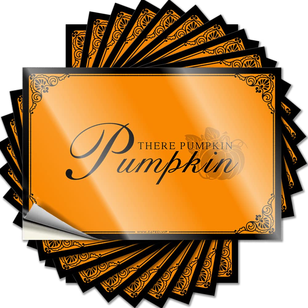 Decals Unique Guest Waterproof - Hey There Pumpkin Tumbler Self Adhesive Decal for Fall Use(6X9CM)