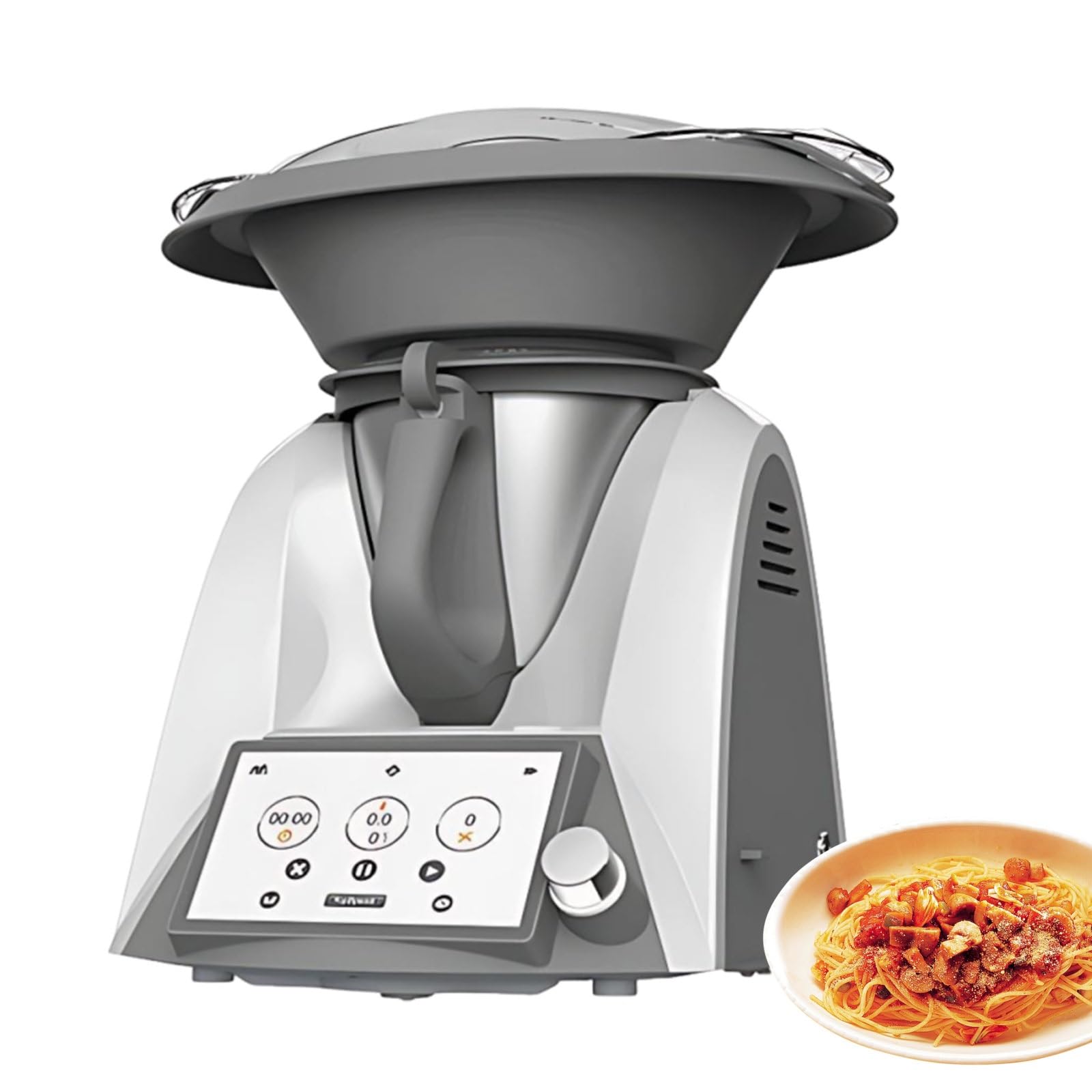 Robot Da Cucina Intelligente 1500W Con Robot Cucina Temperatura Regolabile, Ricette Wifi E Display TFT 7”, Autopulente, Ideale per Cucina Sana E Veloce