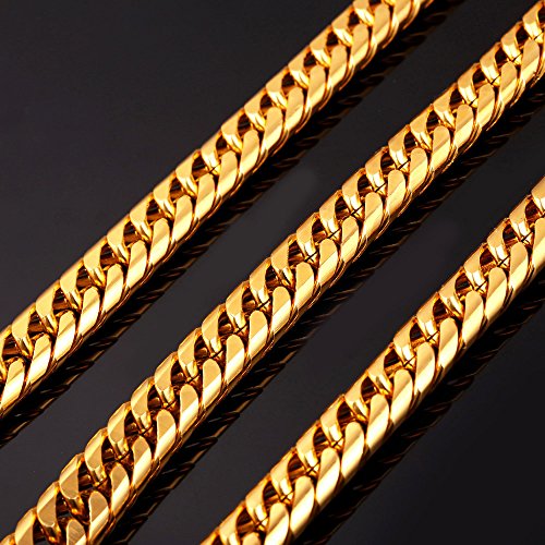 U7 Chunky Franco Curb Chain 12Mm Wide 18K Gold Plated Stainless Steel Hip Hop Necklace Cuban Link Chain For Men (28 Inch) #TOP5