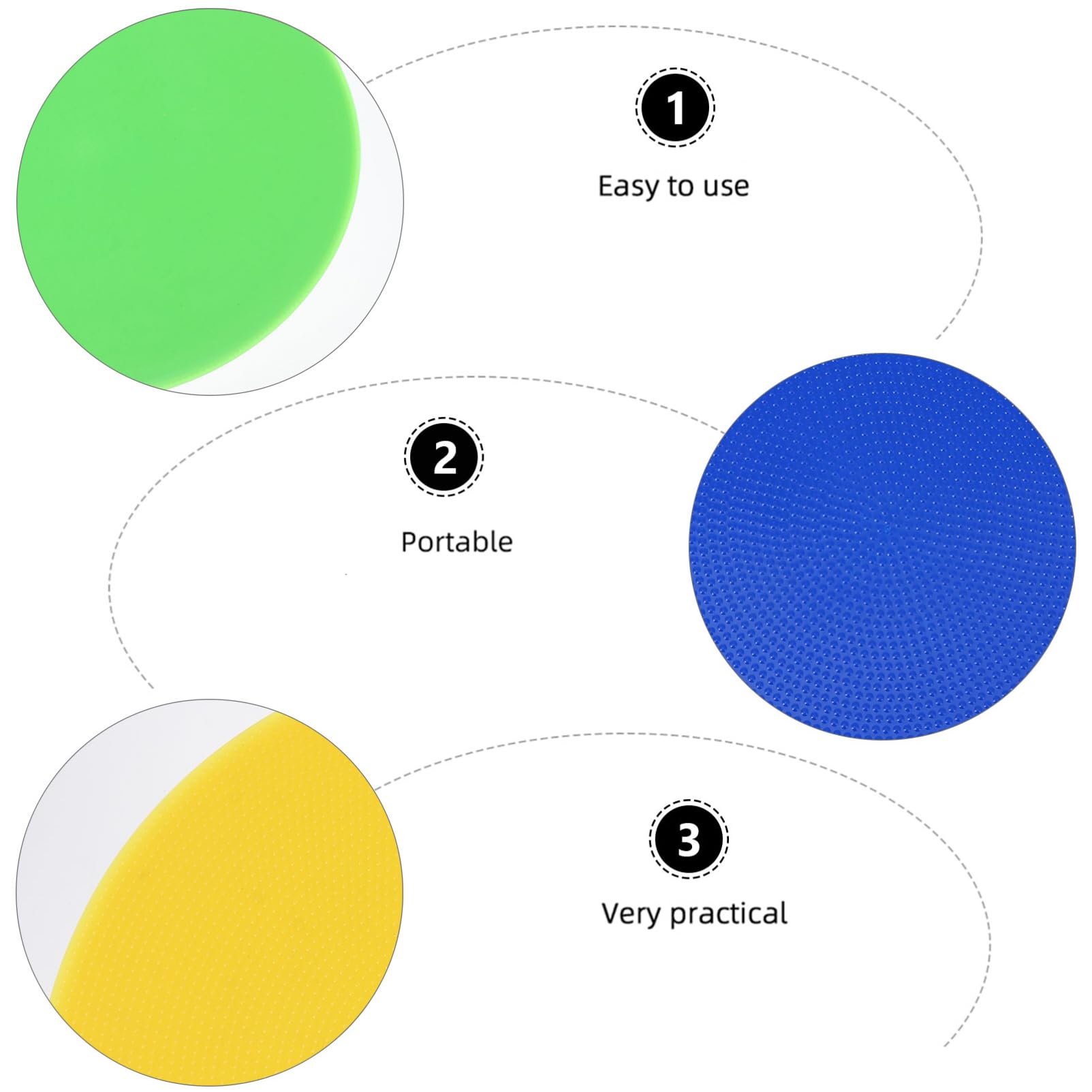 ibasenice 8pcs Reusable Stadium Landmark Pads Round Disc Markers Red Yellow and Green for Agility Drills Sports Training and Classroom Games and Rip-Resistant Design