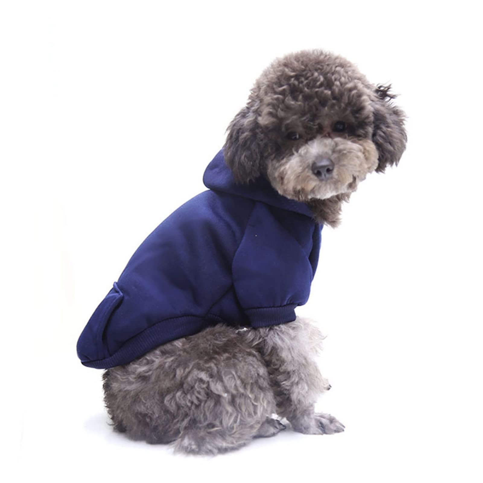Sweat à capuche en polaire contre le froid pour chien bleu XL