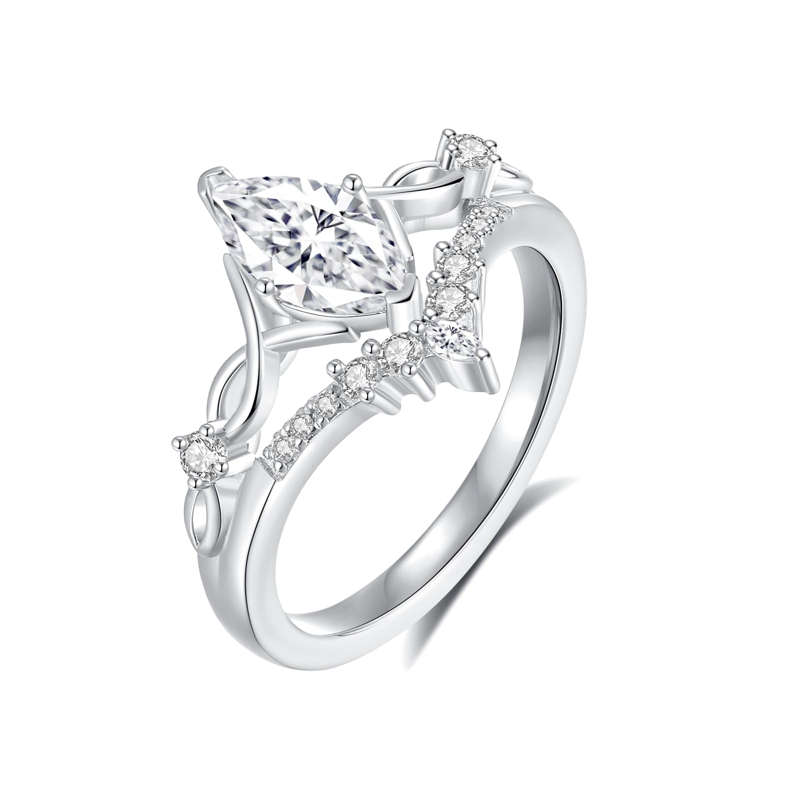 Marquise Cut Moissanite Engagement Ring