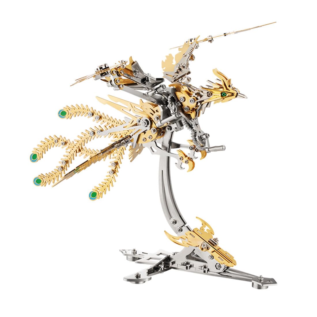 3D Metal Puzzle Mythical Beasts Model Kit, 358PCS 3D Assembly Mechanical Phoenix Building Kit, Unique Desk Creative Art Decorations Gift for Adults