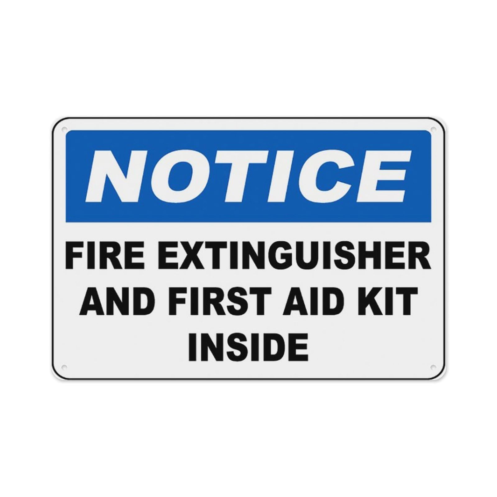 Peiyeety A09 Fire Extinguisher And First Aid Kit Inside Sign Aluminum Tin Warning Signs For Home Outdoor Garden 12X16 Inches
