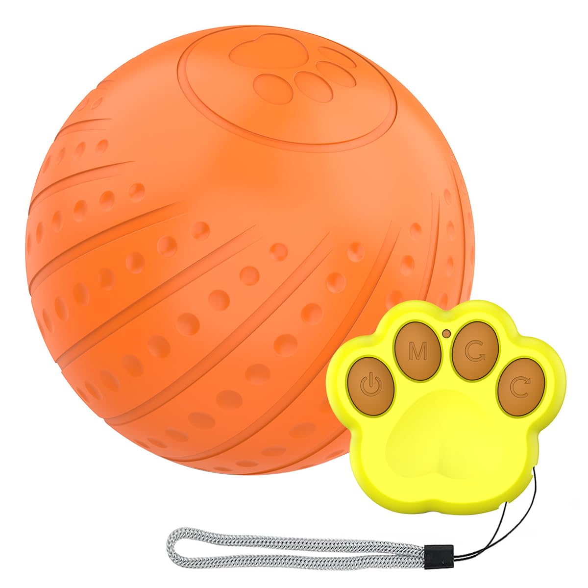 Hsthe Sea Remote Control LED Dog Pet Ball, Smart Automatic Rolling Ball with USB Charging Cable