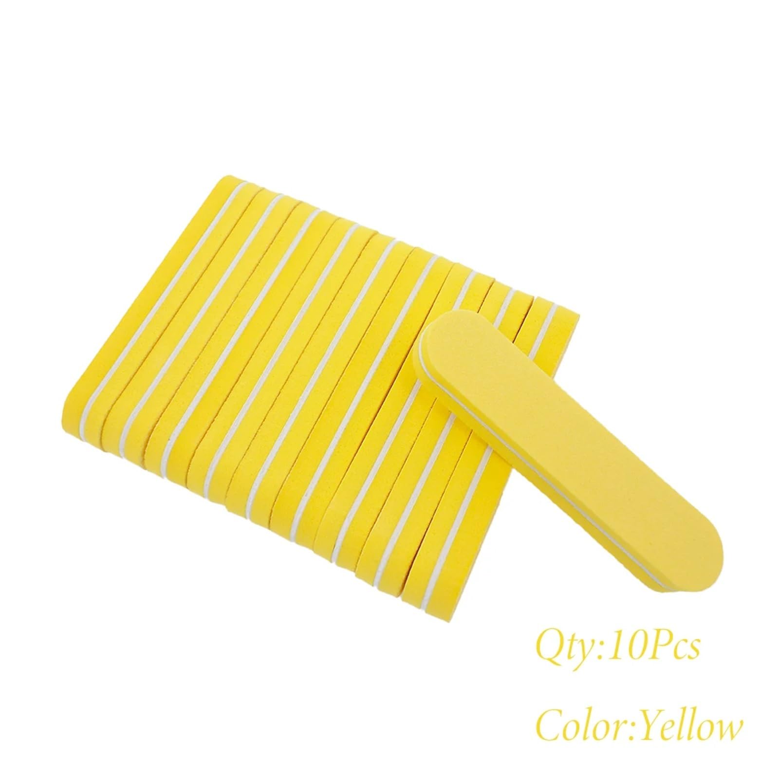Juego de 20 limas uñas portátiles, bloques esponja for pulir acrílicas(20pcs Yellow)