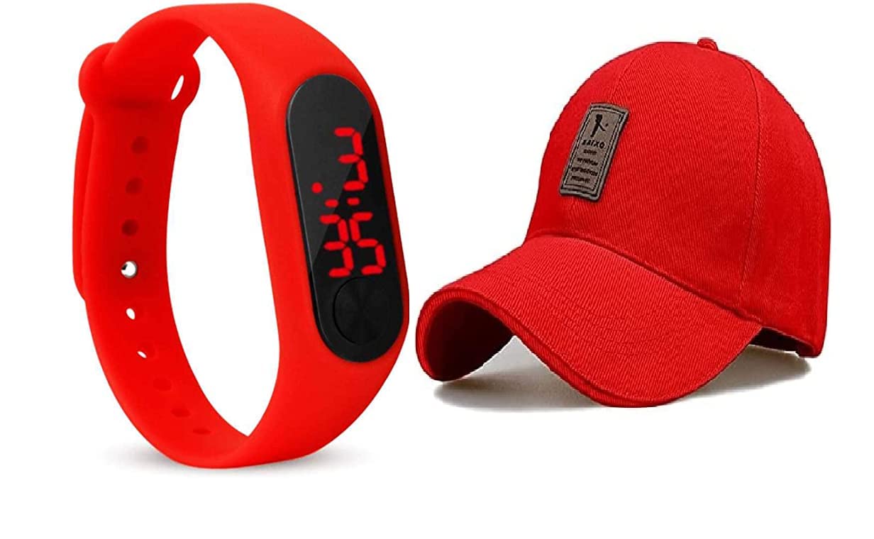 ADNOCK Red LED Band Watch with Red Cap Combo for Boys Pack of 2 (B0C5TRWW8Z) Amazon Price History, Amazon Price Tracker