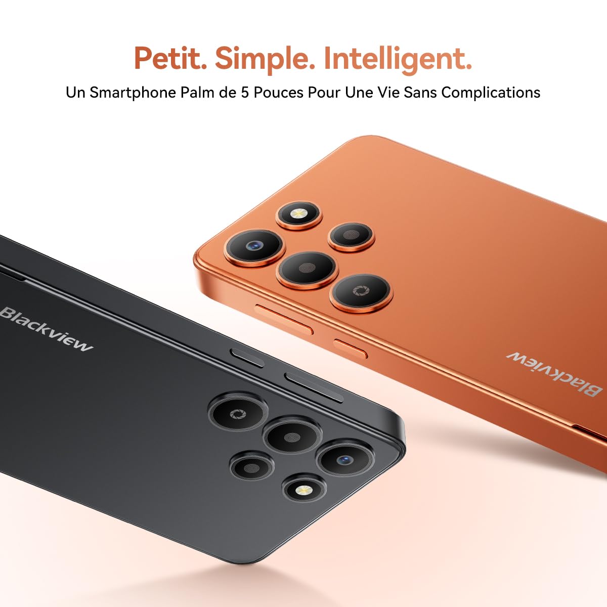Blackview Wave 2C Telephone Portable Android 16 Smartphones, 12Go+32Go/1To Processeur Octa-Core, 5.0" Smartphon Pas Cher 4G Dual SIM, Téléphone WiFi 5G/3.5mm/Face ID/3 Card Slots/3Ans Garantie