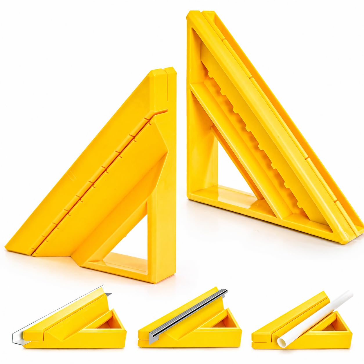 Goaste Tile Trim Tool, Tile Edge Trim Cutting Tool for Installation, Precise 45-Degree Miter Cut Tile Trim Square Accessories for Professional and Beginner (1 Piece, Orange)