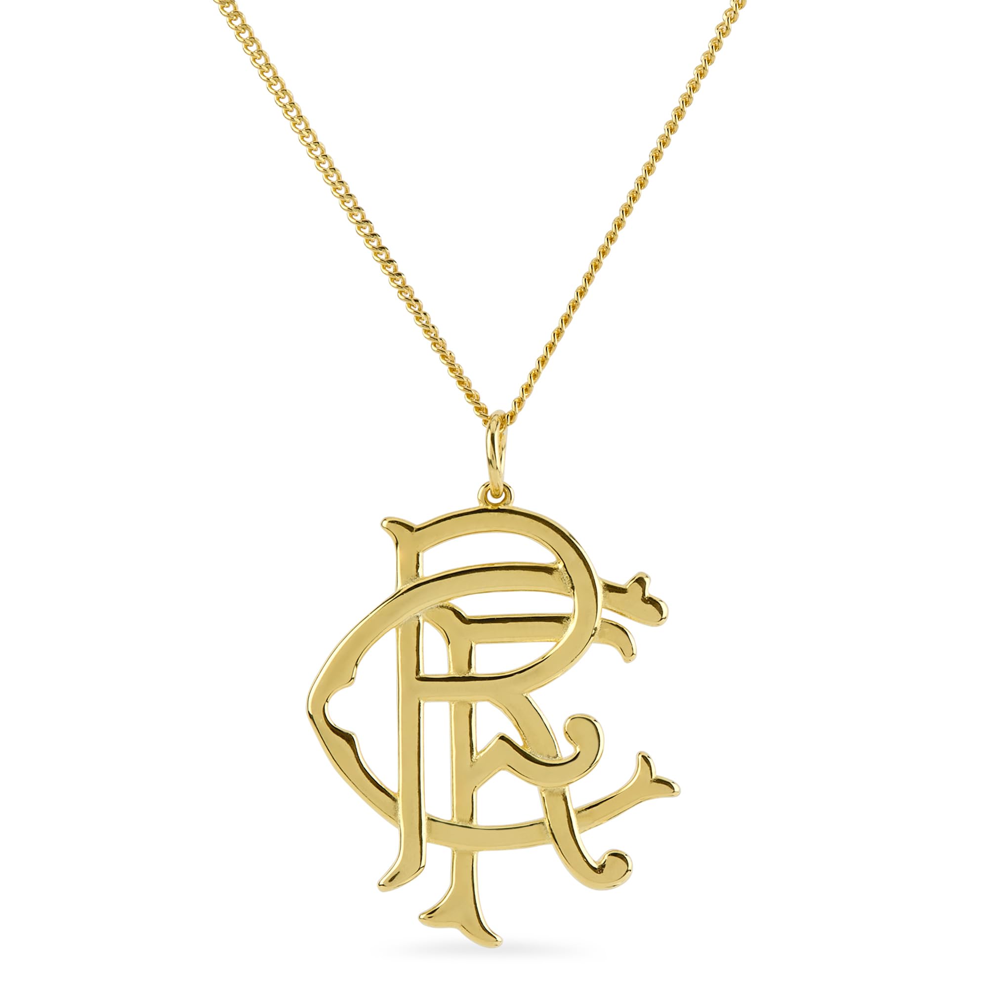 Official Rangers 18ct Gold Plated Silver Crest Pendant & Chain - Hallmarked Licensed Gift