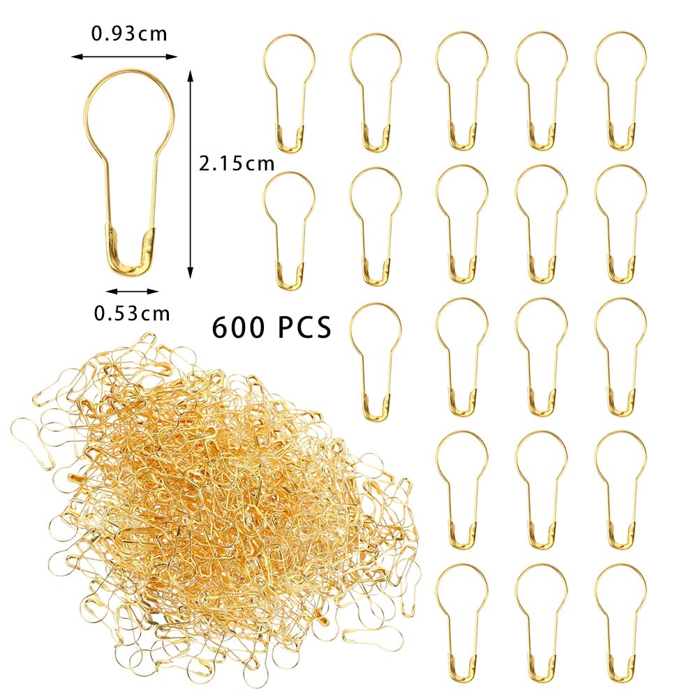 600 Spille da Balia in Metallo Spillo Calabash Dorate Spilla di Sicurezza a Forma di Pera per Artigianato Abbigliamento Etichette Fai Da Te