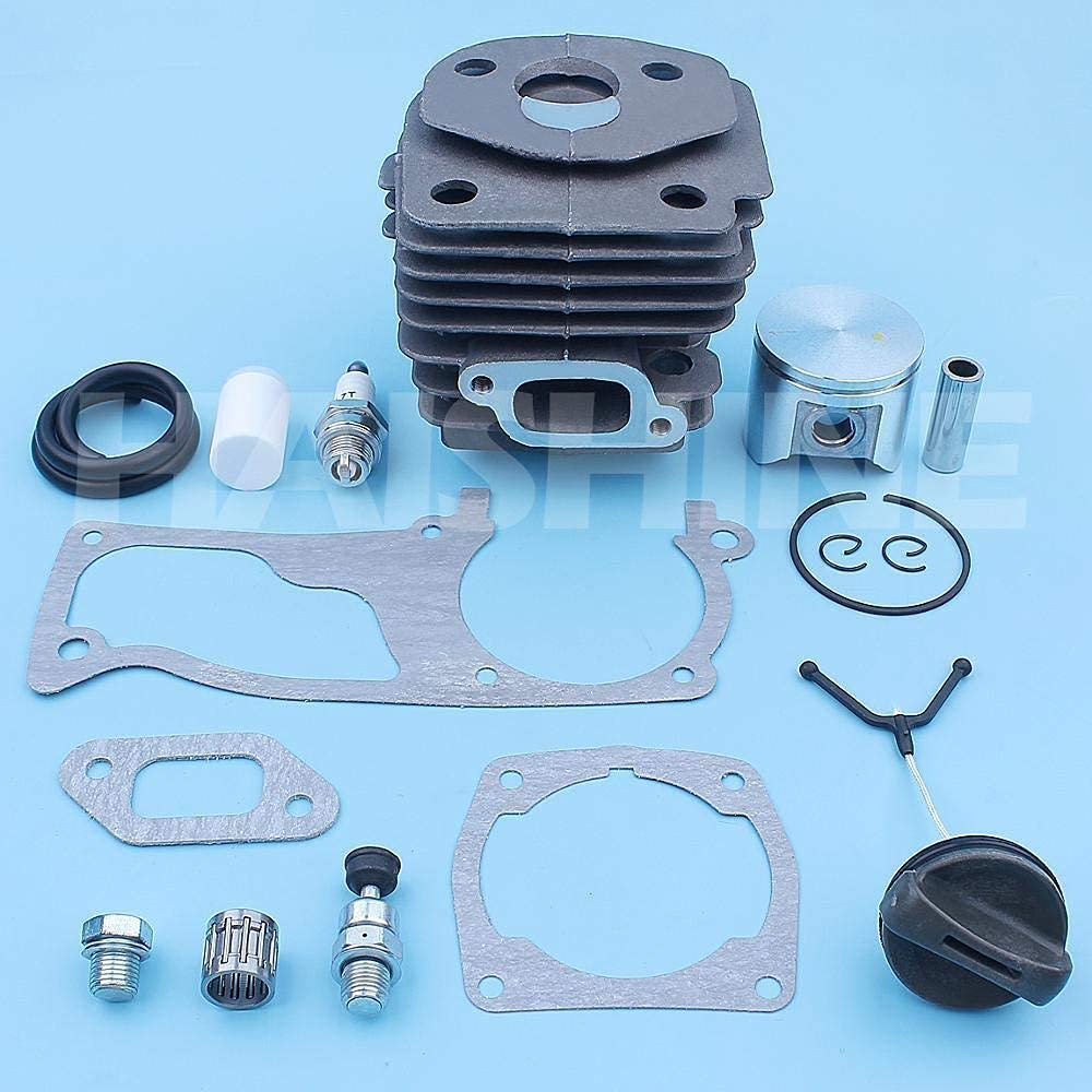 Kit de Juntas de pistón de Cilindro de 47 mm Compatible con Husqvarna 357359 357XP Motosierra Línea de Gas Filtro de Enchufe Cojinete de Agujas 537 15 73 02