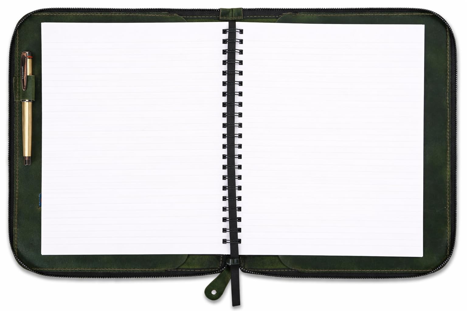 Copertina per diario in pelle pieno fiore resistente (21,6 x 27,9 cm), ricaricabile Cahier XXL, quaderno a spirale ricaricabile (21,6 x 27,9 cm), copertina in pelle fatta a mano con