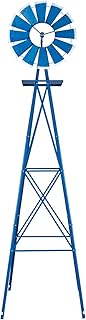 VINGLI Upgrade 8FT Ornamental Windmill Backyard Garden Decoration Weather Vane, Heavy Duty Metal Wind Mill w/ 4 Legs Desig...