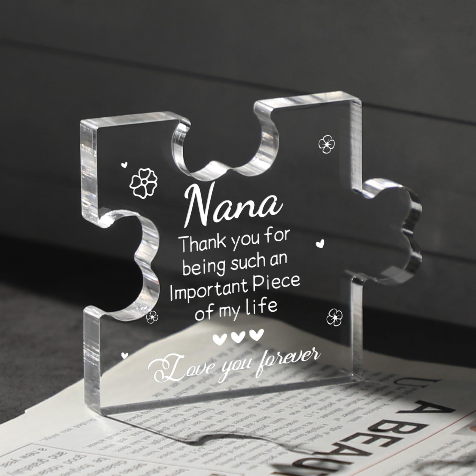 Funnli Nana Gifts Acrylic Plaque, Nana Mothers Day Gifts - Christmas Anniversary Mothers Day Birthday Gifts for Nana Grandma Grammy Grandmother 3.35 x 2.76 Inch Desk Decorations