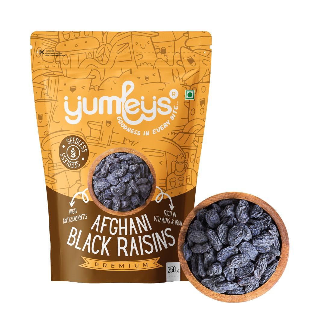 Yumleys Premium Natural Afghani Seedless Raisins - Plump and Juicy, 250gm Pack | Sweet and Nutritious Snack from Afghanistan (B0CT8VCM9T) Amazon Price History, Amazon Price Tracker