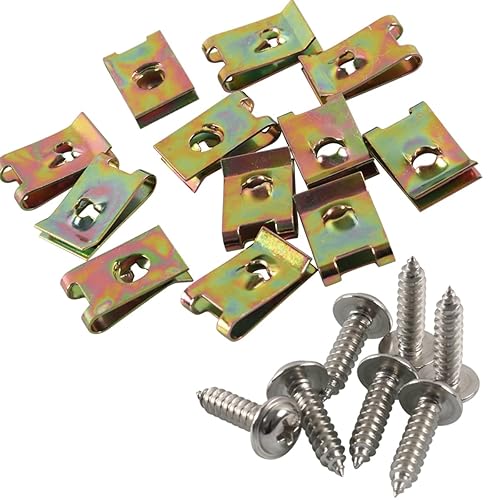 Miniatura 9 de 170 clips de tuerca en U para automóvil, kit surtido de tuercas y tornillos, 12 # 10 # 8 6 # 4 tamaños Auto U clips sujetadores para parachoques