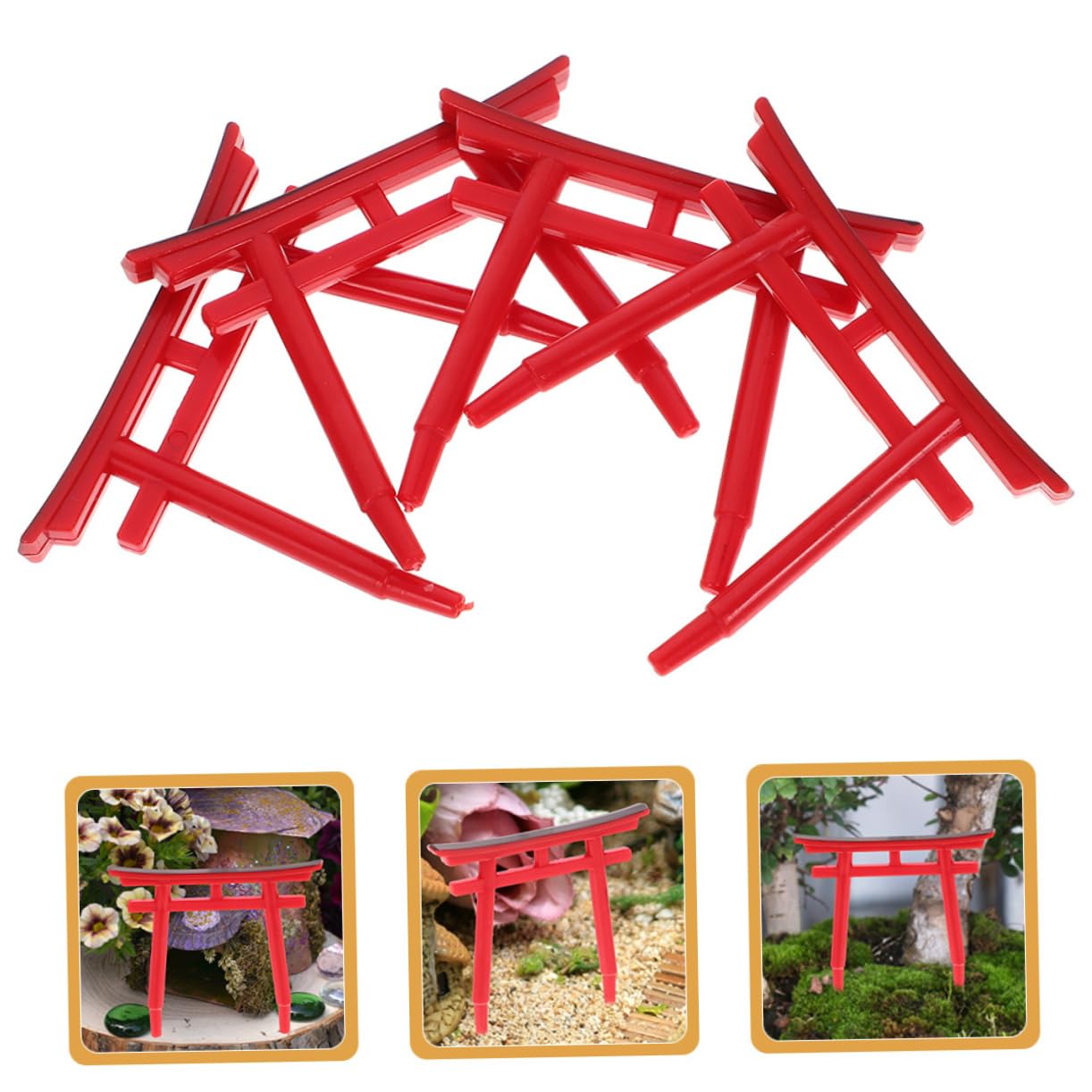 TOYANDONA 4 Set Tori Aquarium Guarnitura Proiettire Ornamenti Arredamento Del Pesce Statua Per Esterno Puntello Del Paesaggio Dell'acquario Ornamento Da Giardino Pvc 8 Pezzi * 4