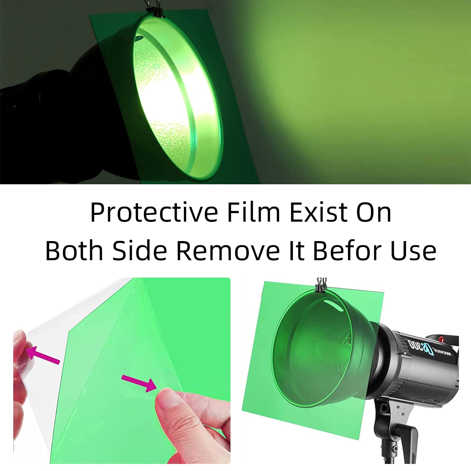 EKSMA Farbgel für Lichtfilter (11 Farben, A4 und 29,7 x 21 cm), perfekt für Bühnenfotografie und professionelle Fotoshootings