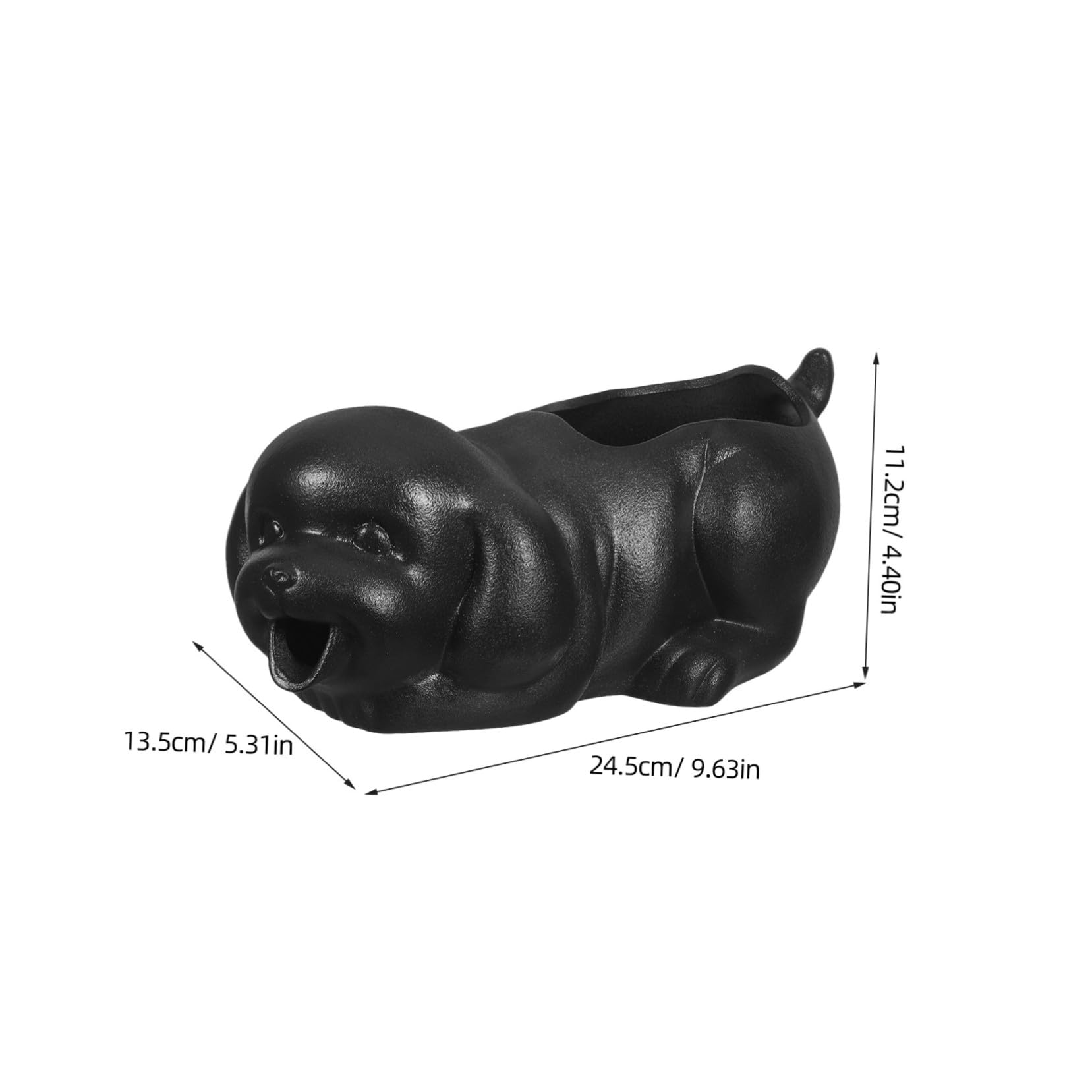 HEMOTON Fontana in Ceramica Forma di Cane per Acquario Decorazione con Flusso Circolazione d Acqua Vasetto Ecologico con Filtraggio Naturale e Supporto per Piante Accessorio per Giardino