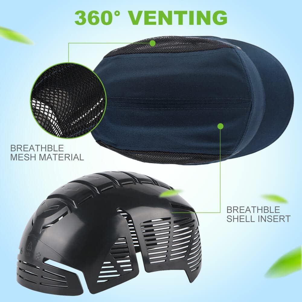 Bump Cap for Safety Baseball Cap Style Hard Hats for Adult Men Women Breathable Lightweight Safety Hat for Head Protection with Reflective Stripes