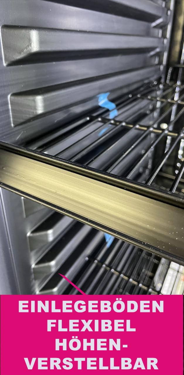 Getränkekühlschrank 360 L mit Glastür | Abschließbar | LED-Beleuchtung | 0–10 °C | 5 verstellbare Regale | Schwarz