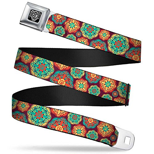Cinturón de seguridad Mandala Boho Buckle-Down de 2,5 cm ajustable