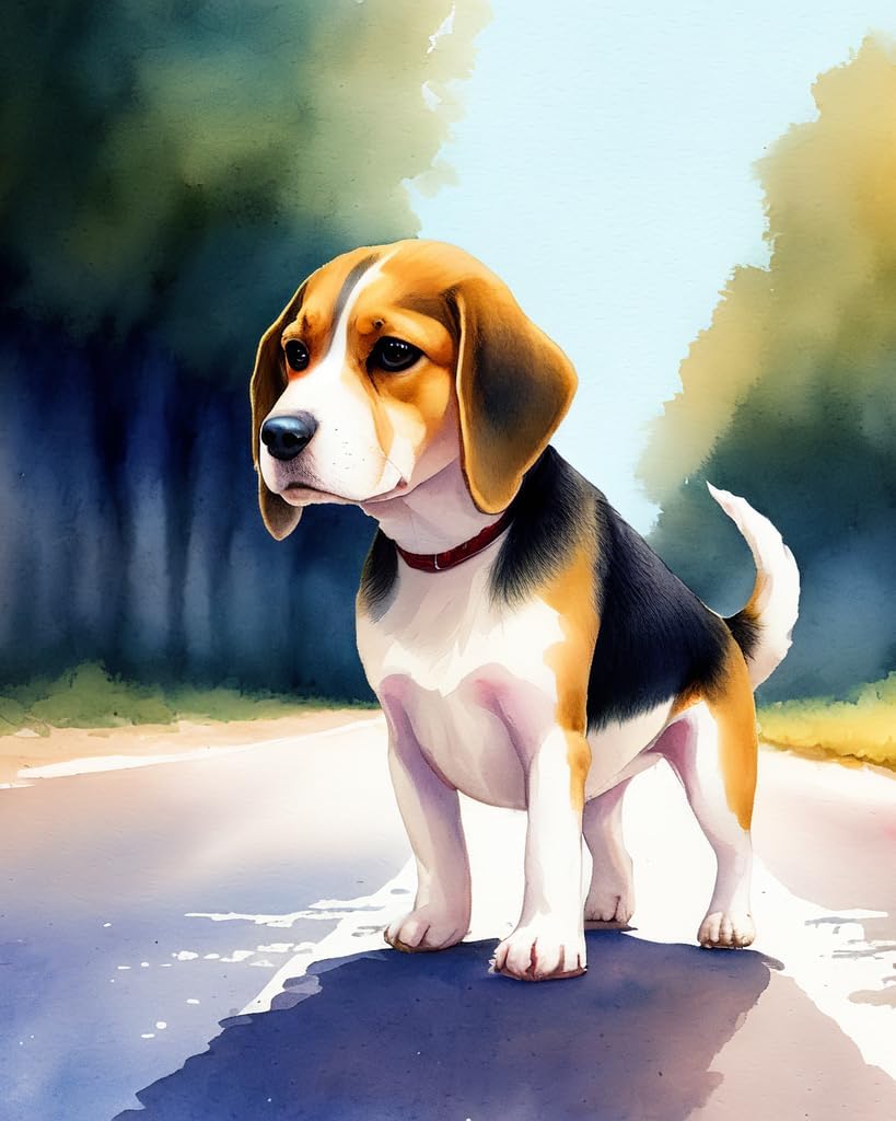 ZMHZMY Paint by Numbers Kits for Adults Kids Beagle Dog Animal DIY Oil Painting Art Home Wall Decoration Gift 16x20 Inch