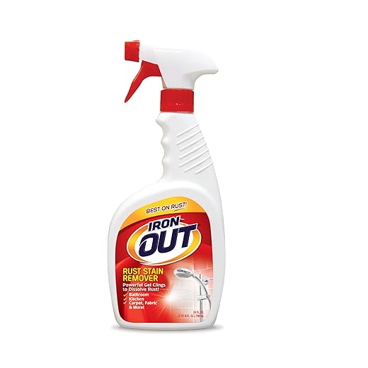 Iron OUT Spray Gel Rust Stain Remover, Remove and Prevent Rust Stains in Bathrooms, Kitchens, Appliances, Laundry, Outdoors, white
