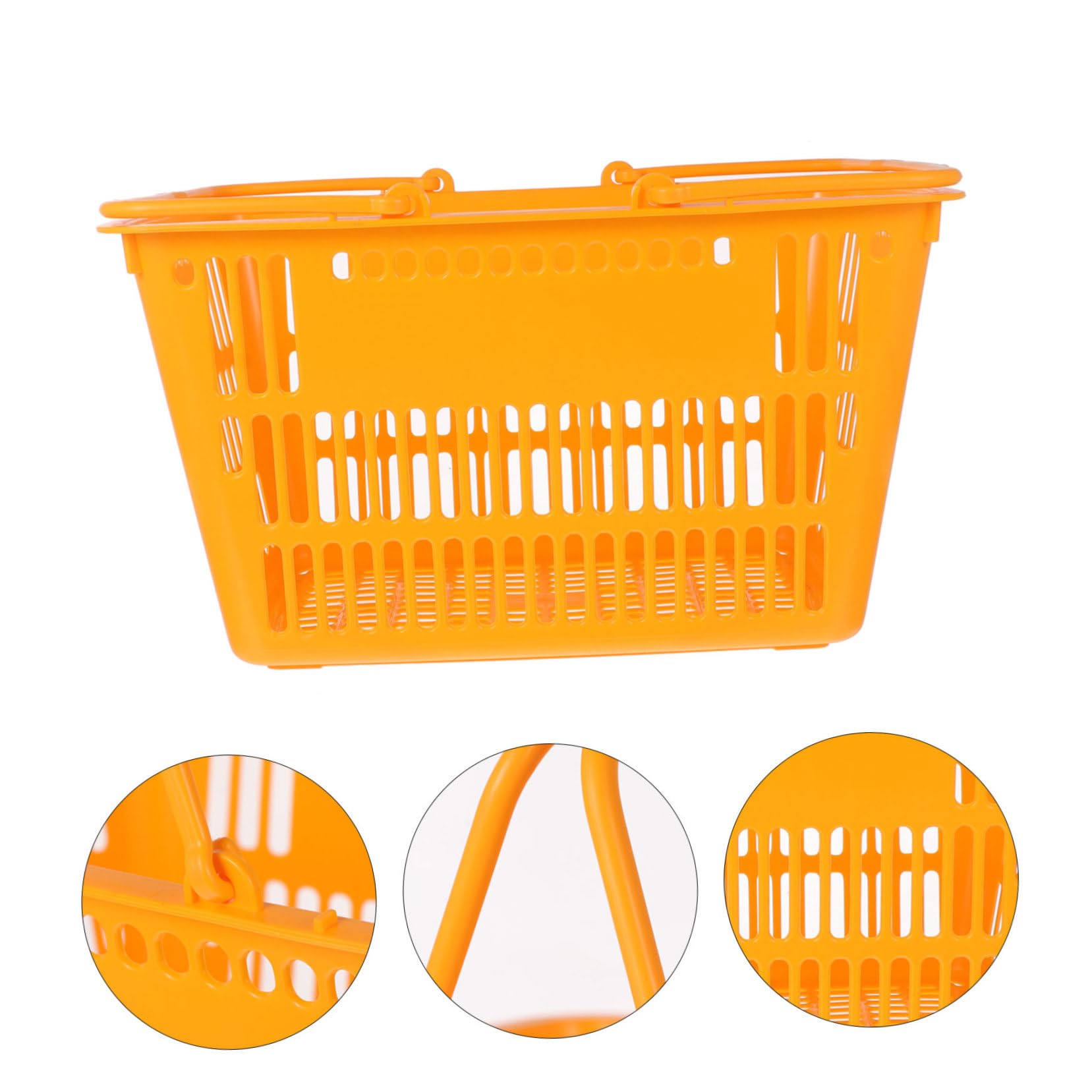 Cestino della Spesa in Plastica Arancione con Manici Rinforzati