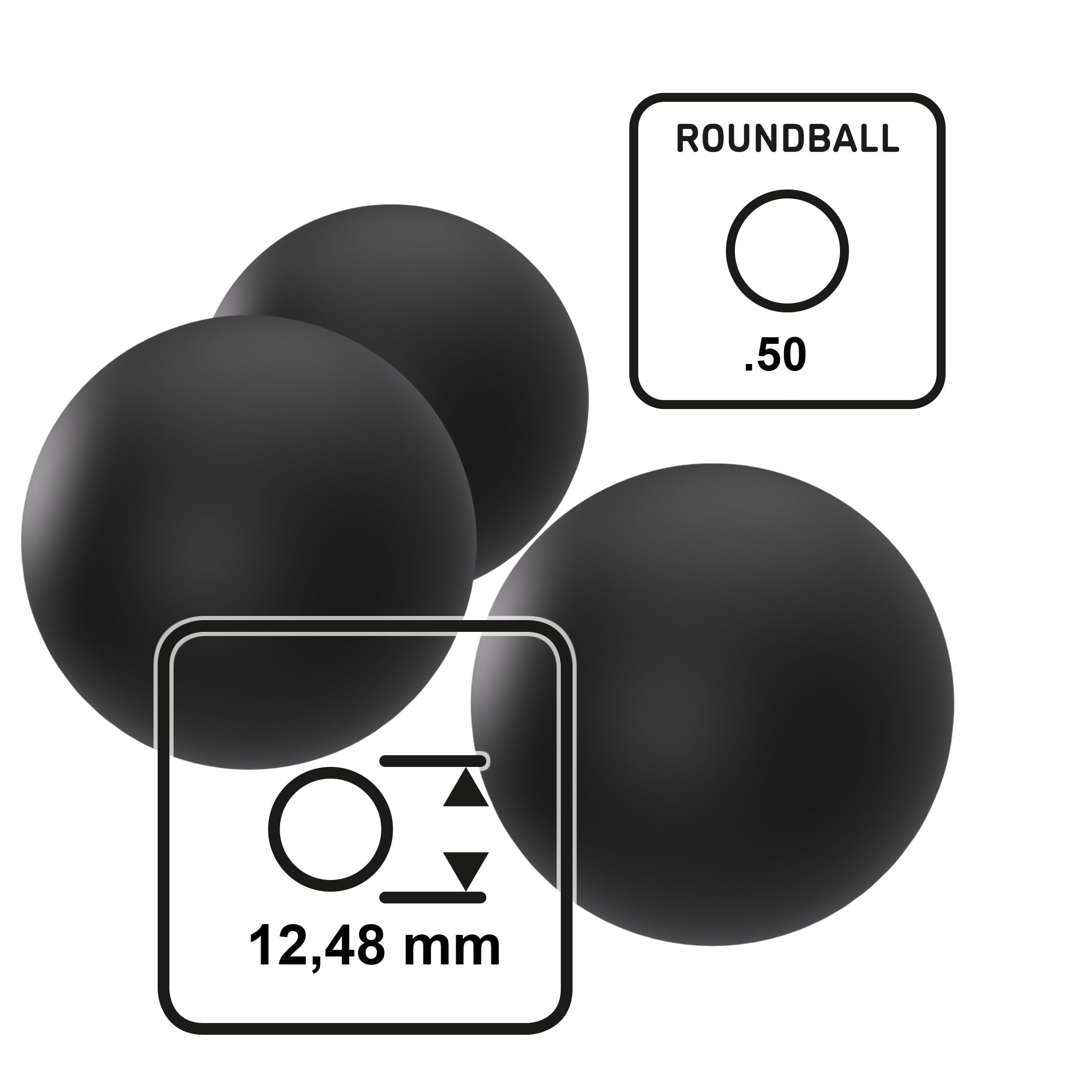 T4E Practice RUB 43 - Bolas de paintball (calibre 43, 500 unidades), color negro