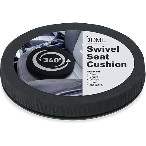 HealthSmart 360 Degree Swivel Seat Cushion, Chair Assist for Elderly, Swivel Seat Cushion for Car, Twisting Disc, Black, 15 Inches in Diameter