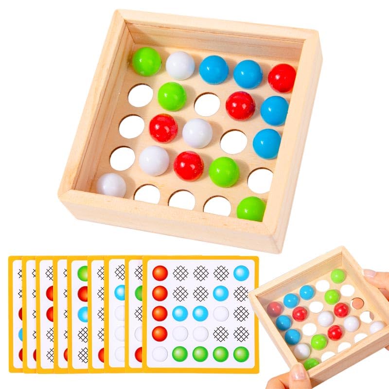 KUKUTrue® Juguetes Montessori 3 4 5, Bolas de Madera para Dedos, Juegos Niños 3 Años, Juegos Educativos Niños 4 Años, Clasificación de Colores, Regalo Niño Niña 3-5