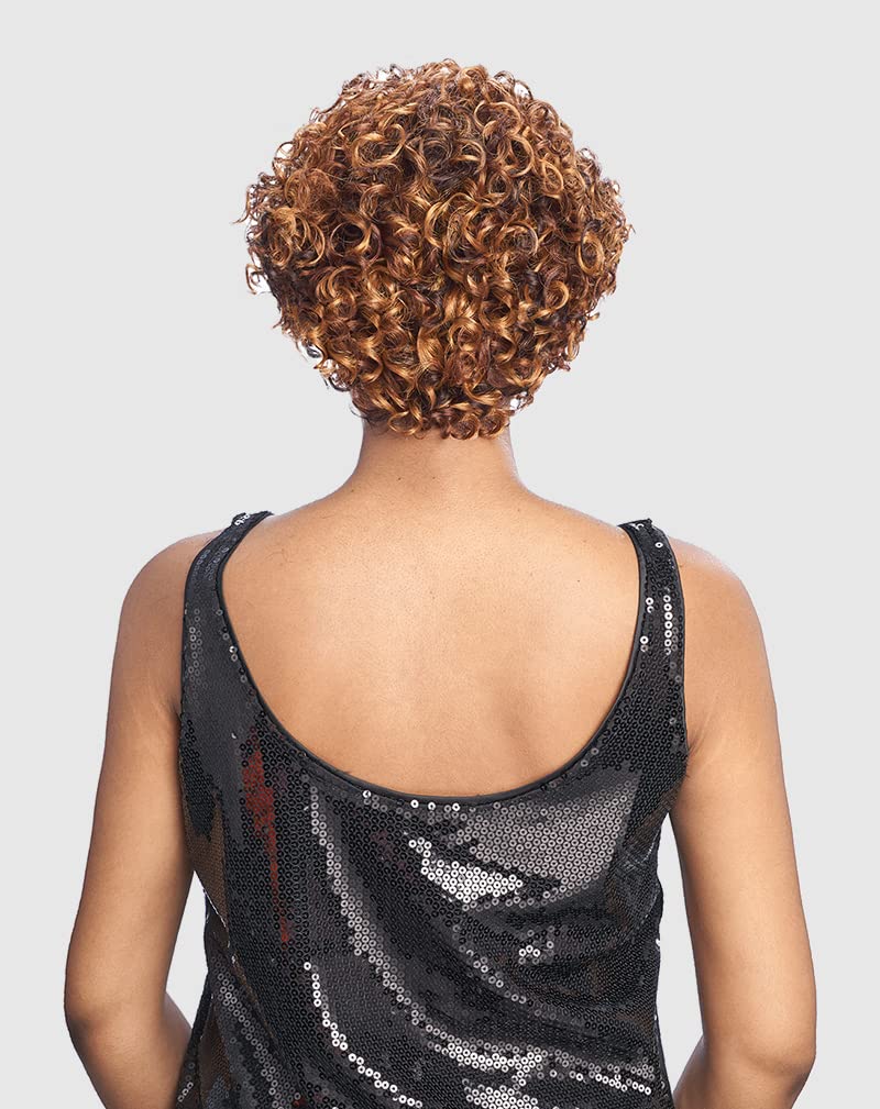 VANESSA Party Lace 6 inch Deep Reverse J-part Short Length Coily Wave Style Heat Wave Synthetic Fashion Wig - DRJ NICOLE (T30B)