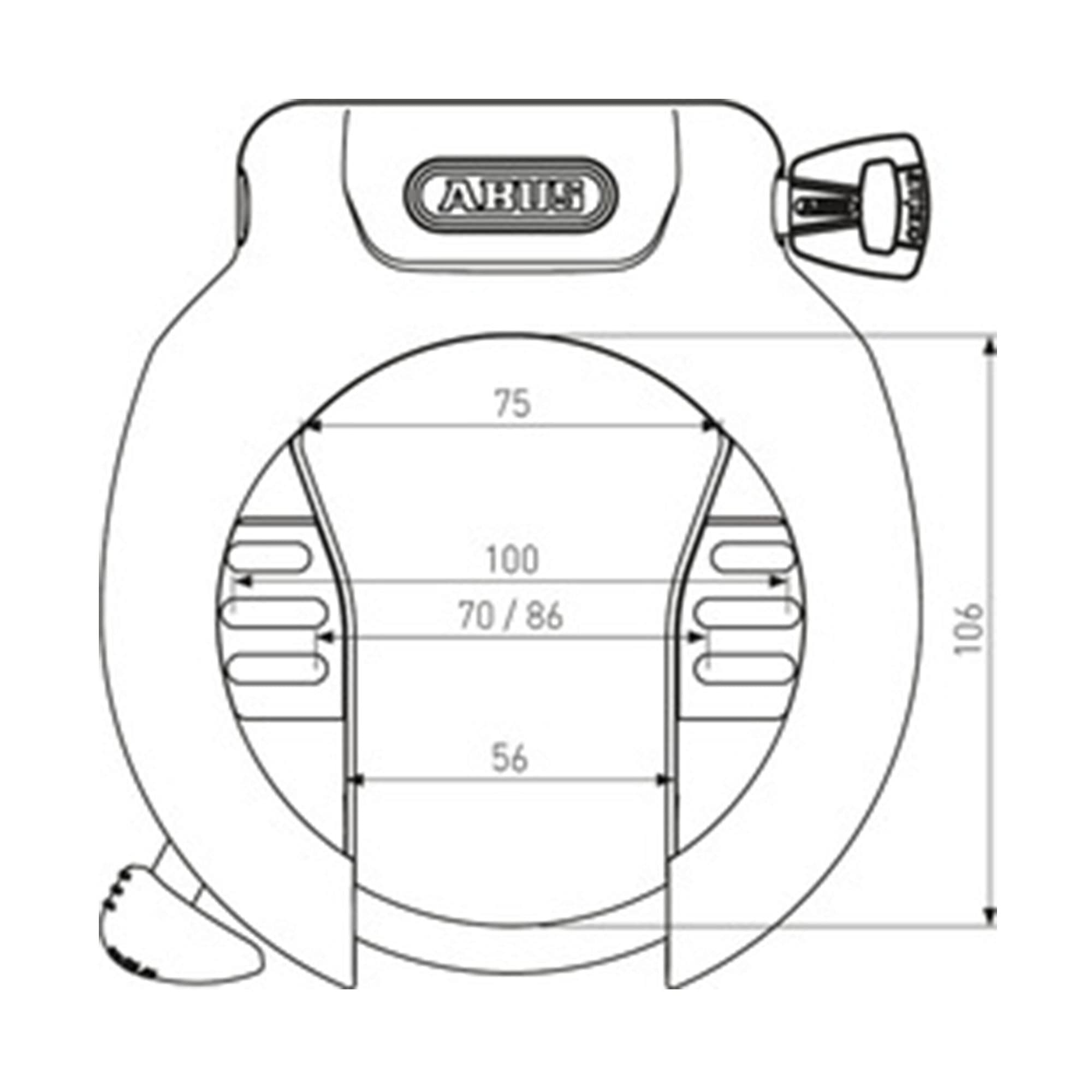 ABUS Unisex - Adultos 4750S NR BK OE Cerraduras de montura, color sólido, universal