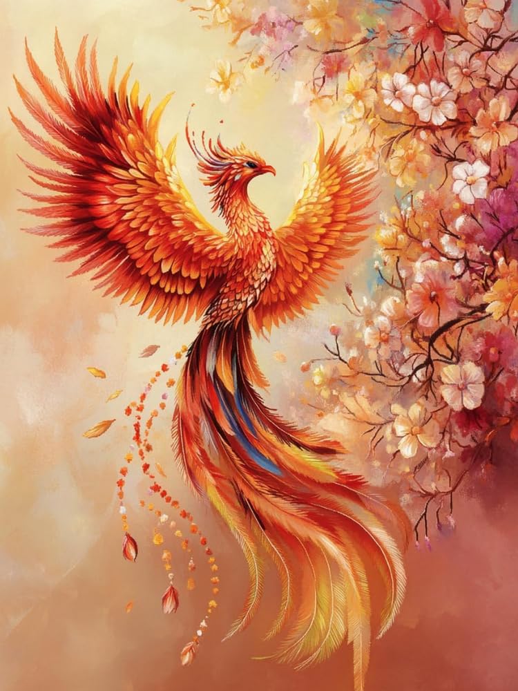 GLTEYACO Embroidery Cross Stitch Kit Phoenix 11CT Stamped Cross Stitch Kits DIY Adult Beginners for Pre-Printed Needlepoint Crafts 40x50 cm