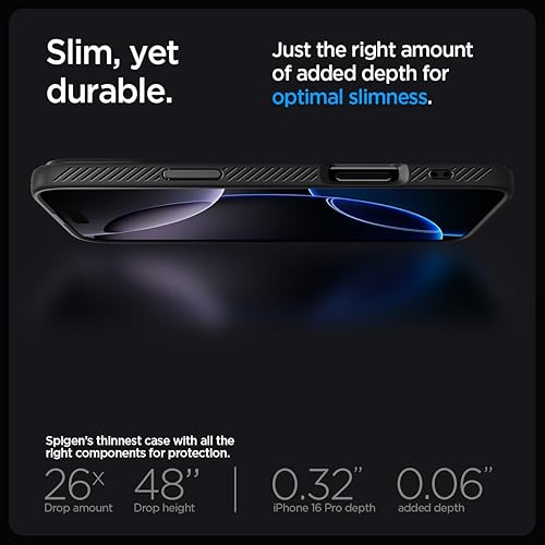 Vista 200 de Spigen Liquid Air - Funda diseñada para iPhone 13 Pro Max (2021), color negro mate